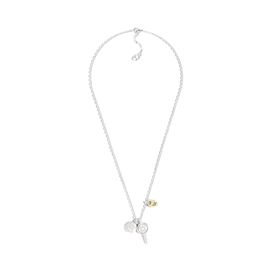 디올 까나쥬 펜던트 네클리스 실버 앤 골드 피니쉬 브라스(Dior Cannage Pendants Necklace Silver and Gold Finish Brass)