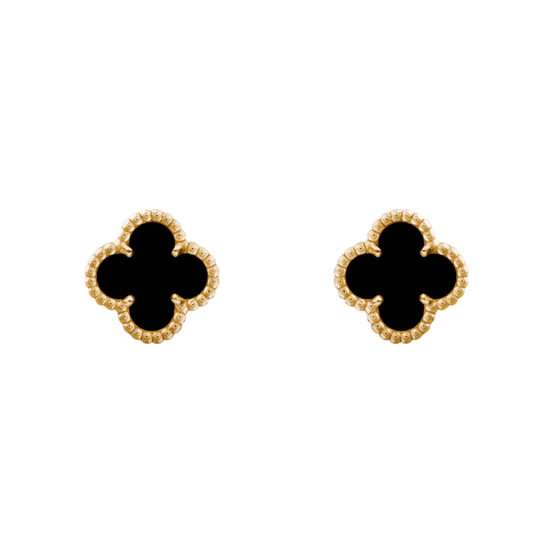 (W) 반 클리프 & 아펠 스위트 알함브라 이어링 옐로우 골드 오닉스((W) Van Cleef & Arpels Sweet Alhambra Earrings Yellow Gold Onyx)