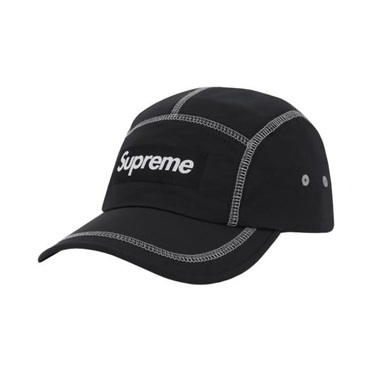 Supreme Reflective Stitch Camp Cap Black - 23SS