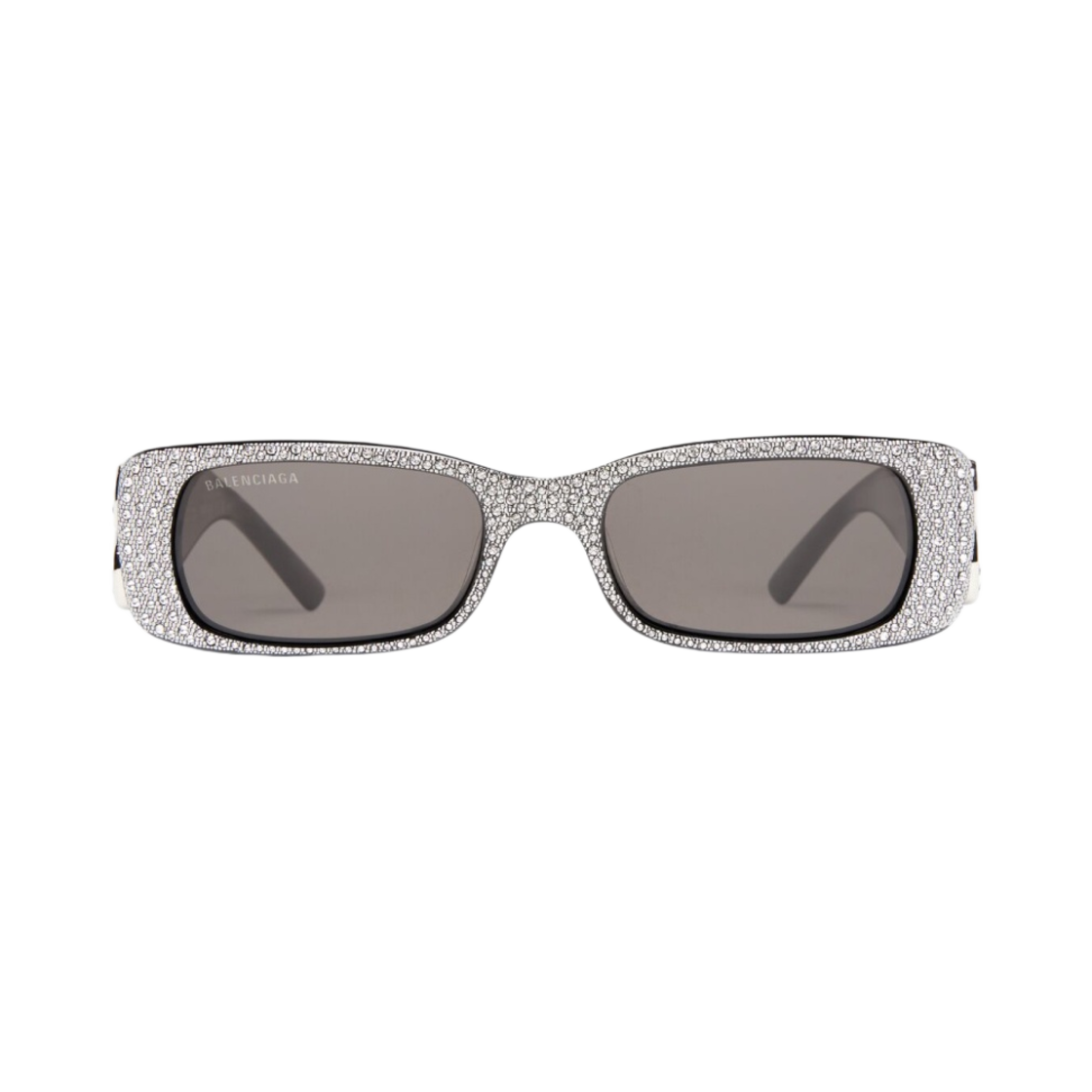 621643T00198370 (W) Balenciaga Dynasty Rectangle Sunglasses in Rhinestones Black