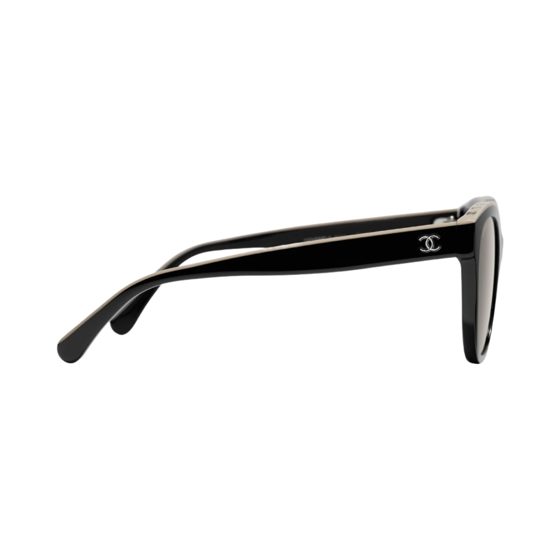샤넬 버터플라이 선글라스 아세테이트 & 블랙 베이지 프레임 브라운 렌즈 인터내셔널 핏(Chanel Butterfly Sunglasses Acetate & Black Beige Frame Brown Lenses International Fit) - 3