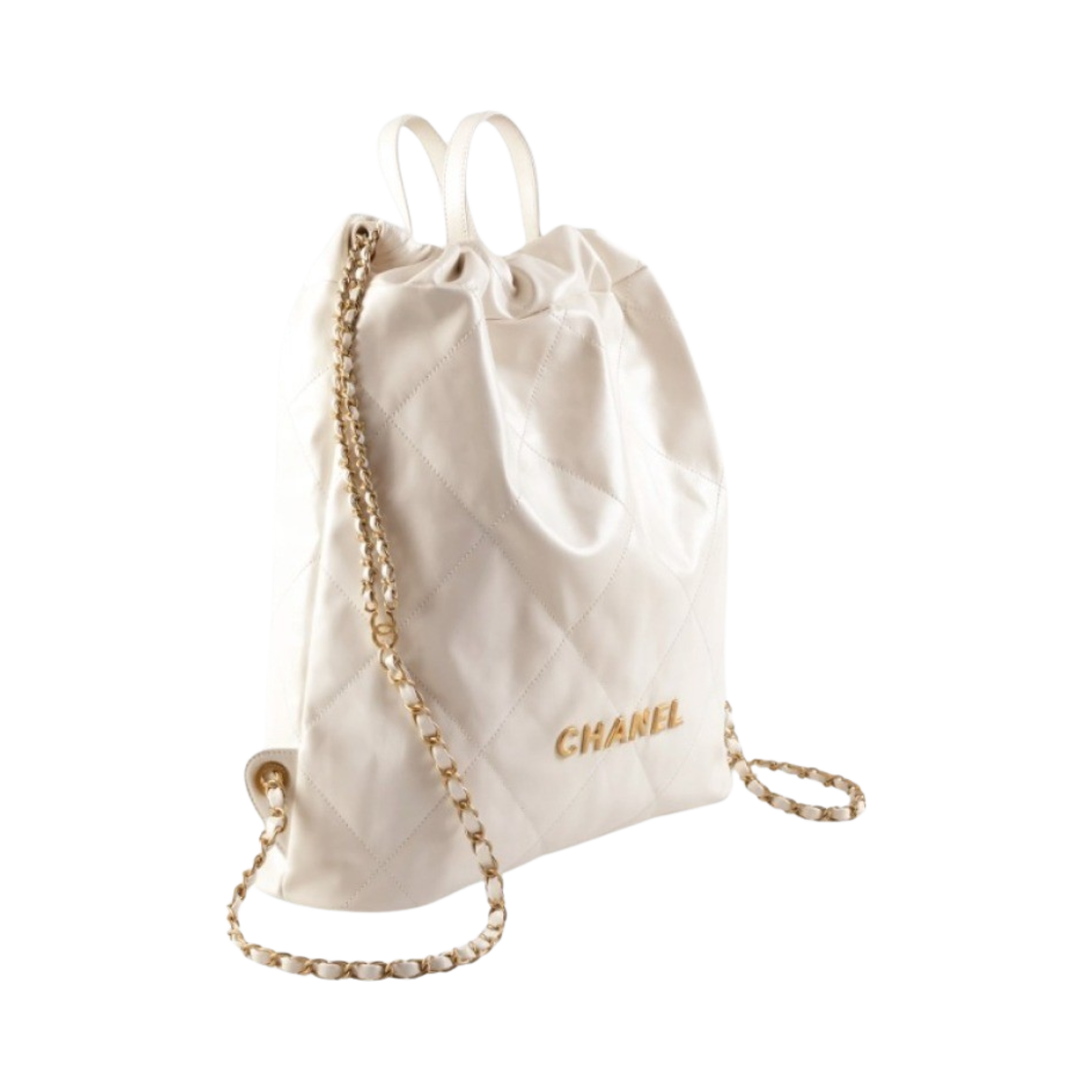 샤넬 22 백팩 샤이니 카프스킨 & 골드 메탈 화이트(Chanel 22 Backpack Shiny Calfskin & Gold White) - 2
