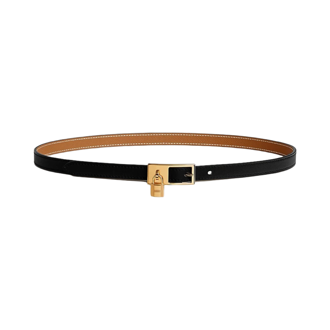 H081739CCAB (W) Hermes Lucky 15 Reversible Belt Epsom & Gold Noir Gold