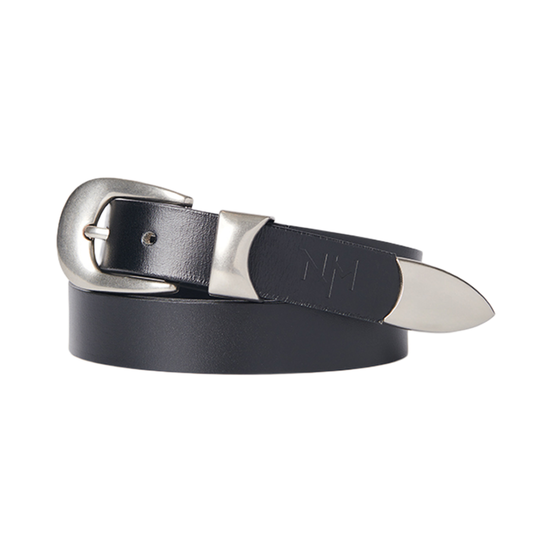 노매뉴얼 NM 웨스턴 레더 벨트 블랙(NOMANUAL NM Western Leather Belt Black)