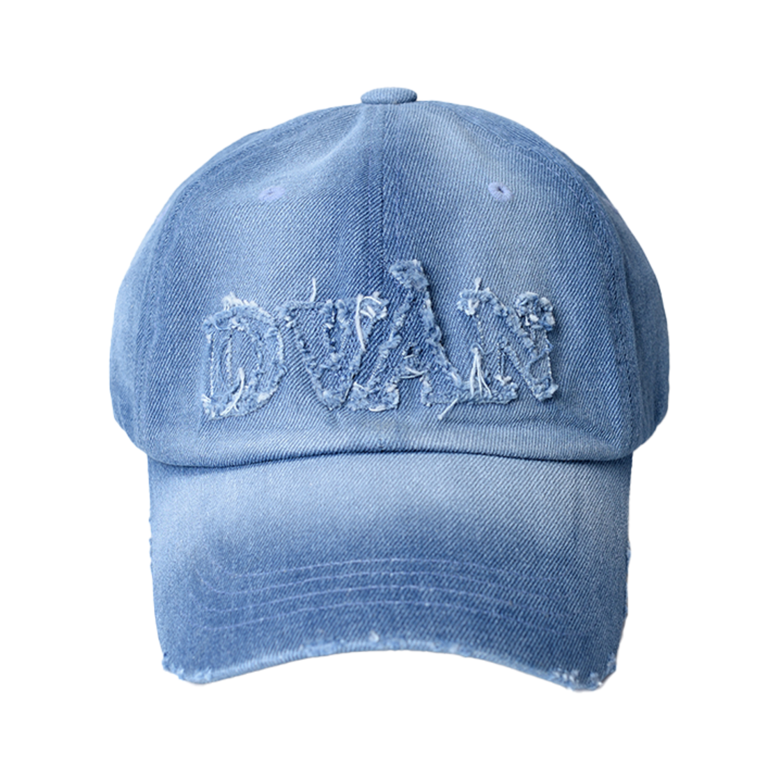 드반 데미지 데님 볼캡 블루(DVAN Damaged Emb Denim Ball Cap Blue)