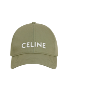 (W) Celine Baseball Cap in Cotton Grey Green