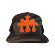 Chrome Hearts Cemetery Trucker Hat Camo Orange