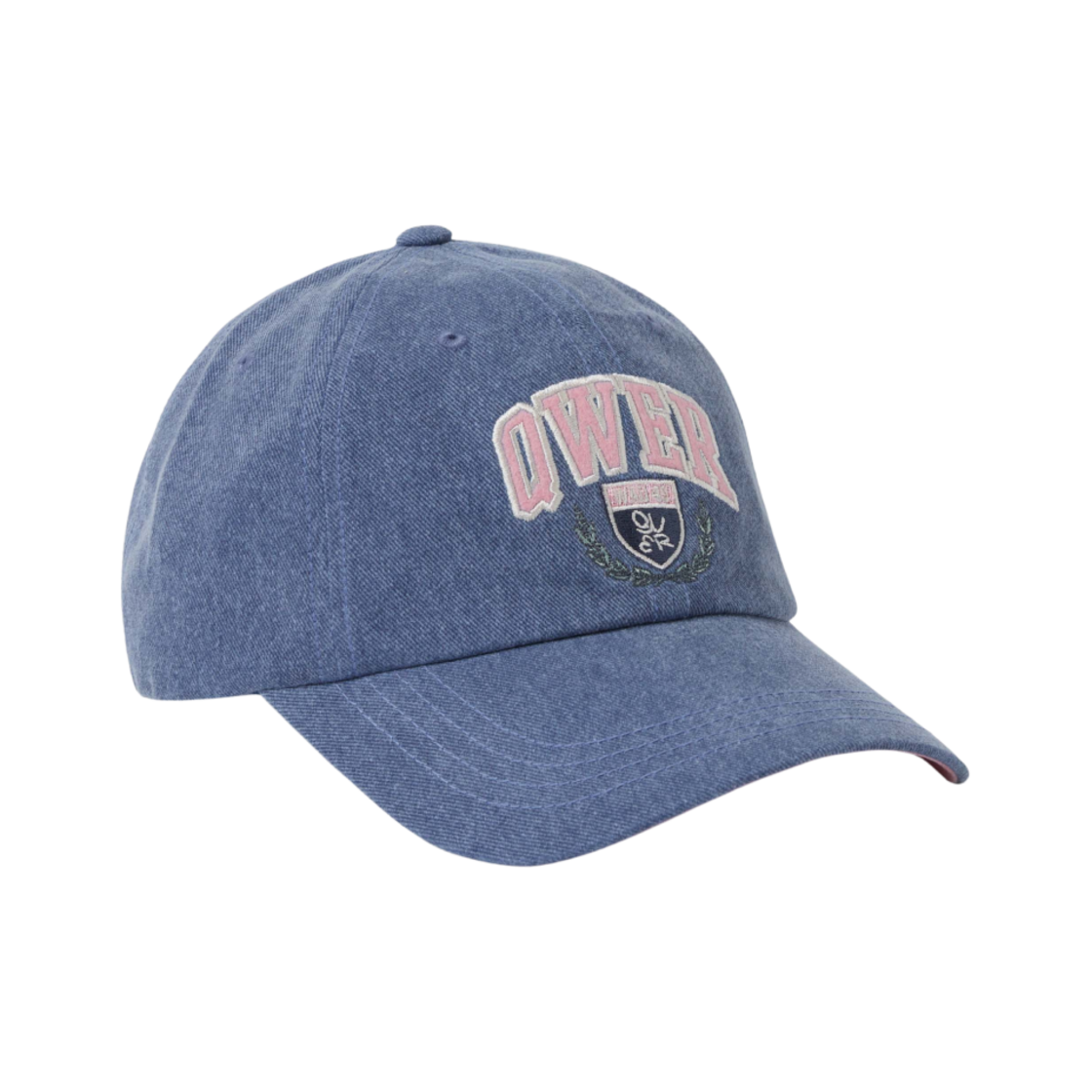 후아유 x QWER 워시드 볼캡 블루(WHO.A.U x QWER Washed Ball Cap Blue)
