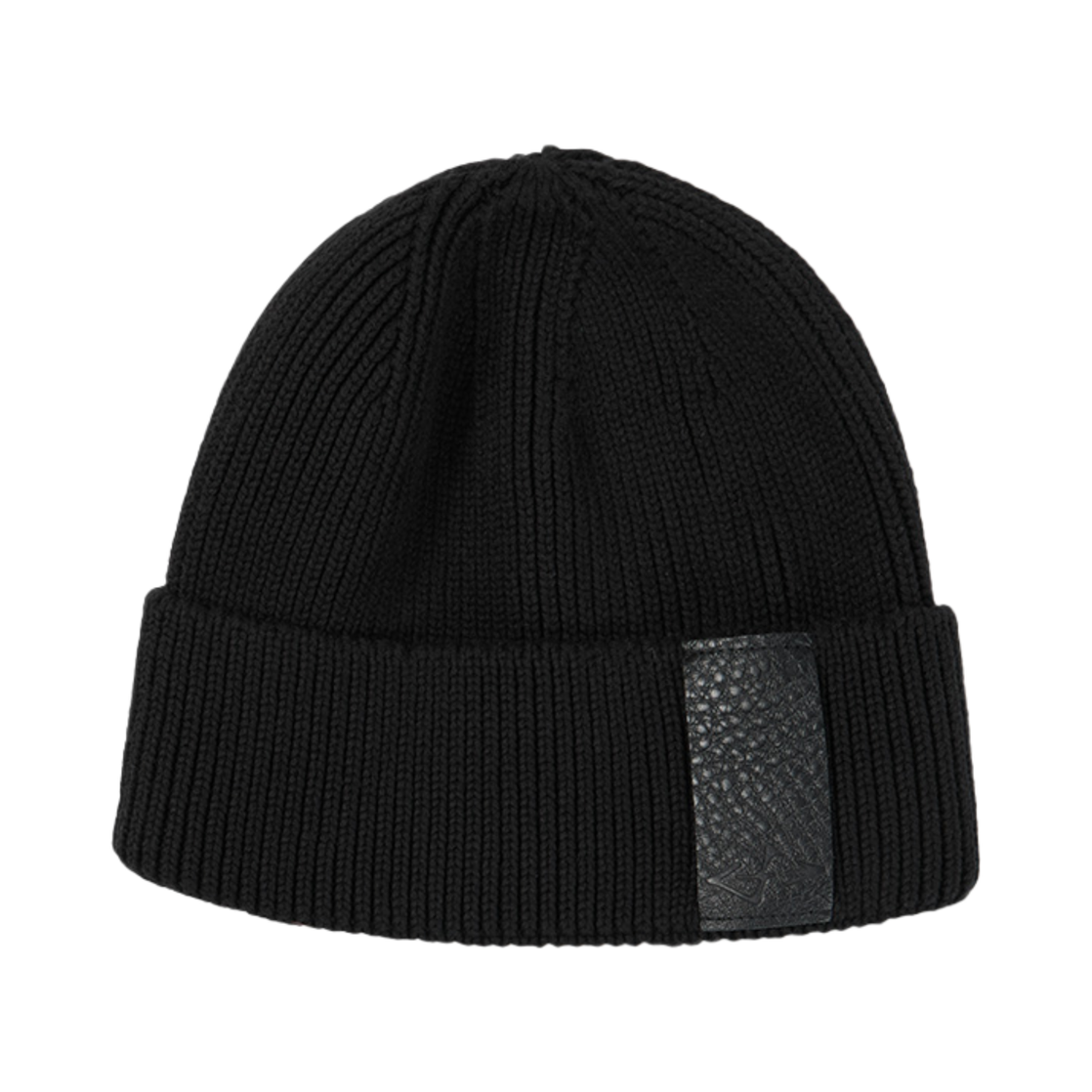 [트리플적립] 이티씨이 레더 패치 비니 블랙([트리플적립] ETCE Leather Patch Beanie Black)