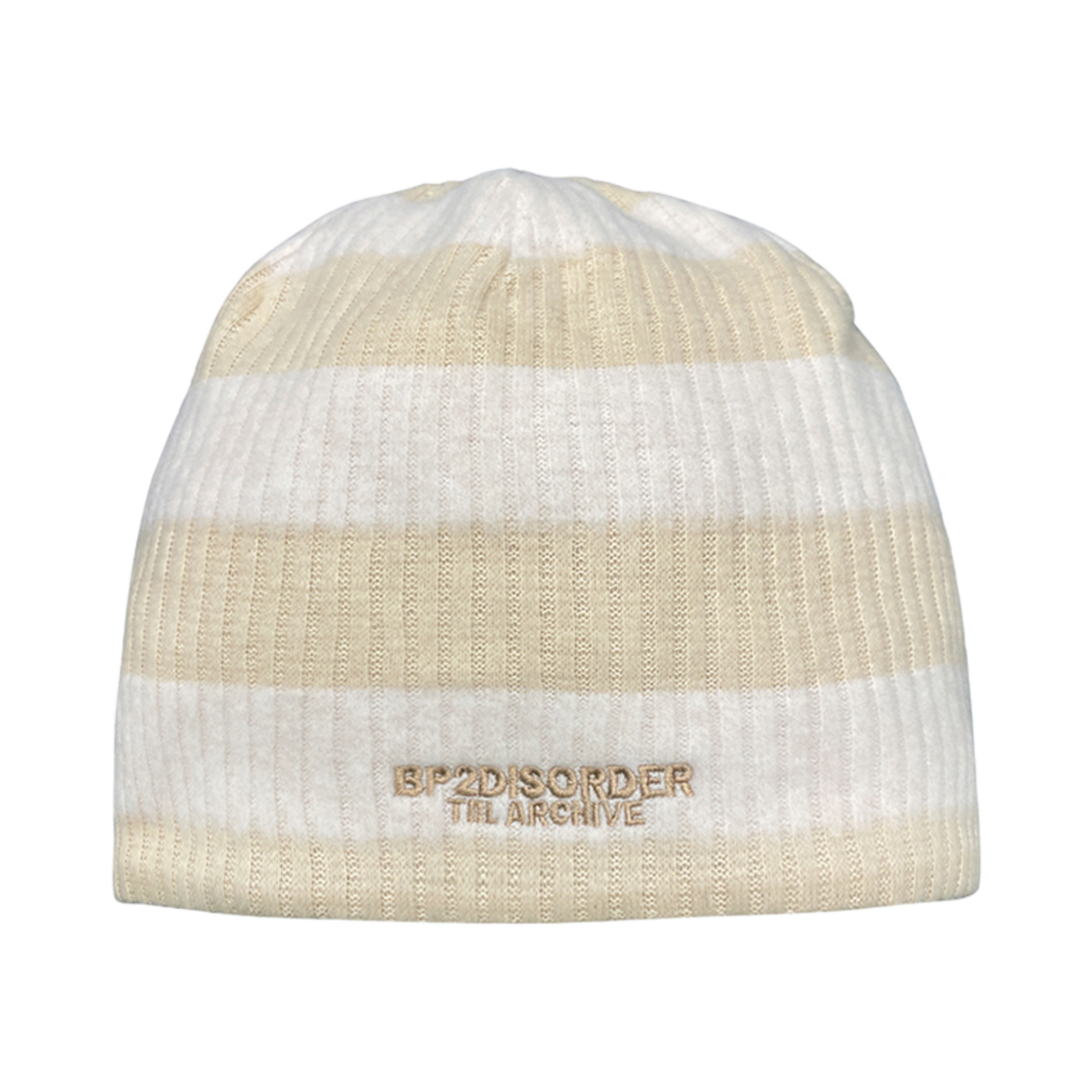 24FWCP006 BP2DISORDER Striped Beanie Beige