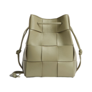 Bottega Veneta Small Leather Cassette Bucket Bag Travertine