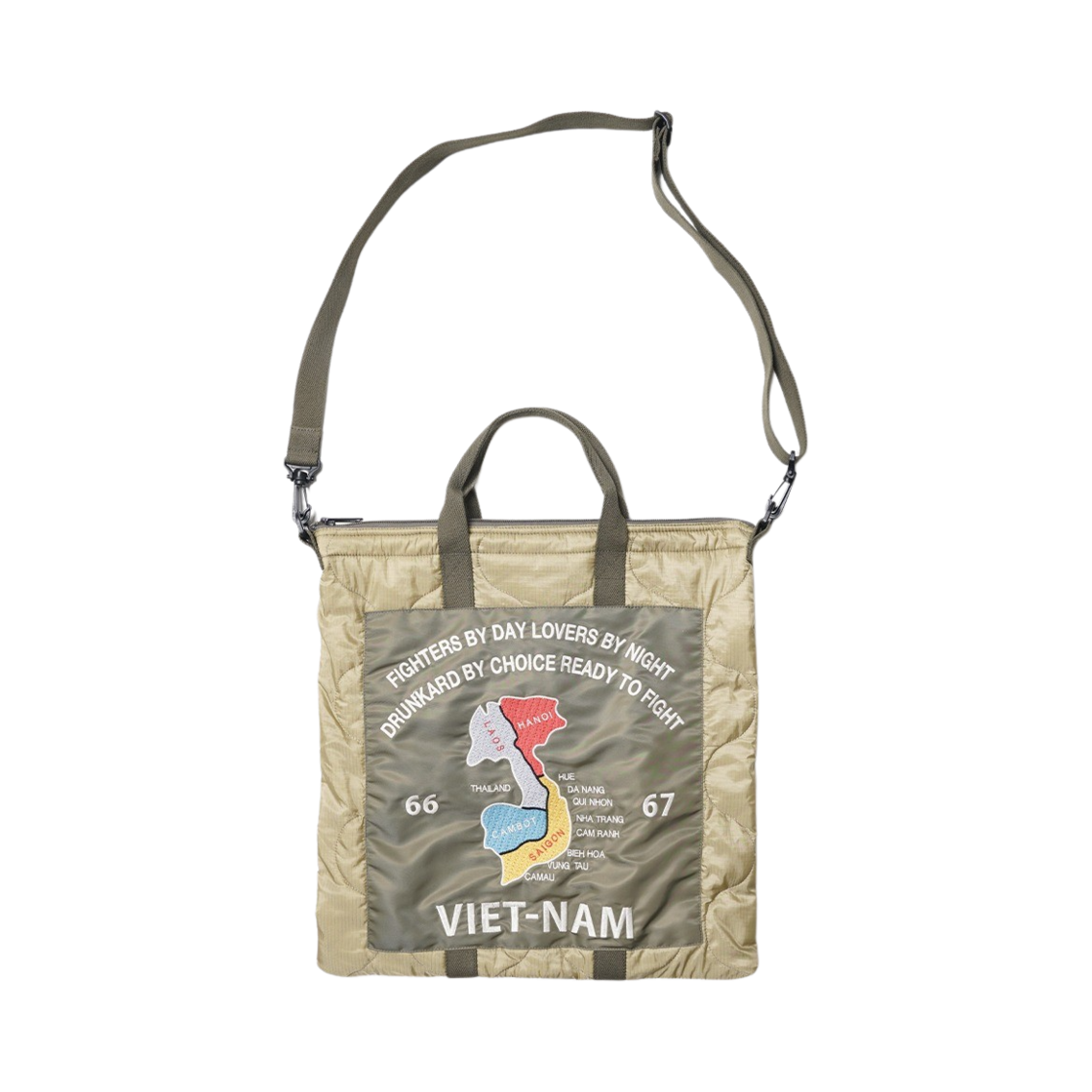 6841OD Houston Japan EMB Quilting Map Helmet Bag Olive Drab 6841OD