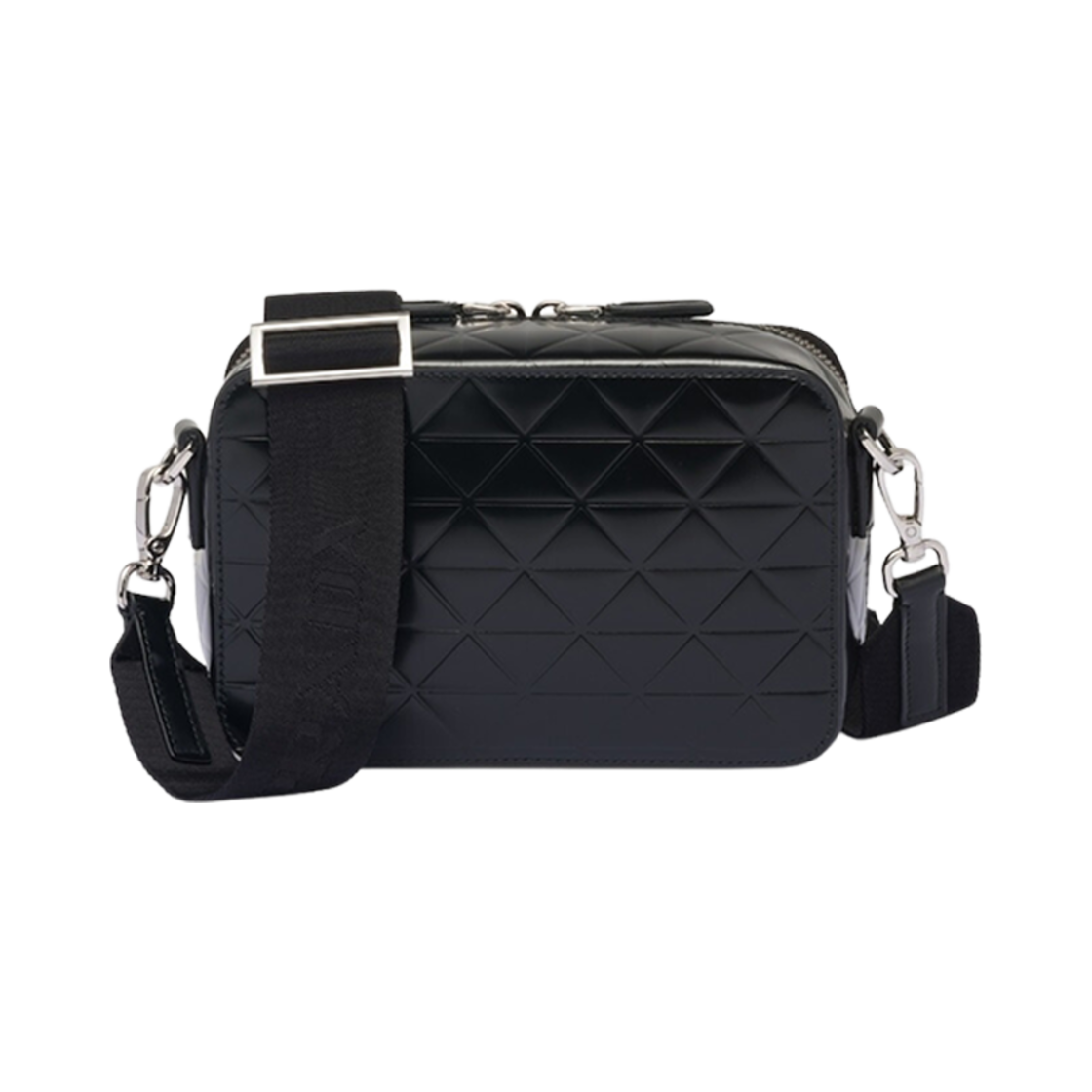 프라다 브리크 브러쉬드 레더 백 트라이앵글 모티프 블랙(Prada Brique Brushed Leather Bag Triangle Motif Black) - 2