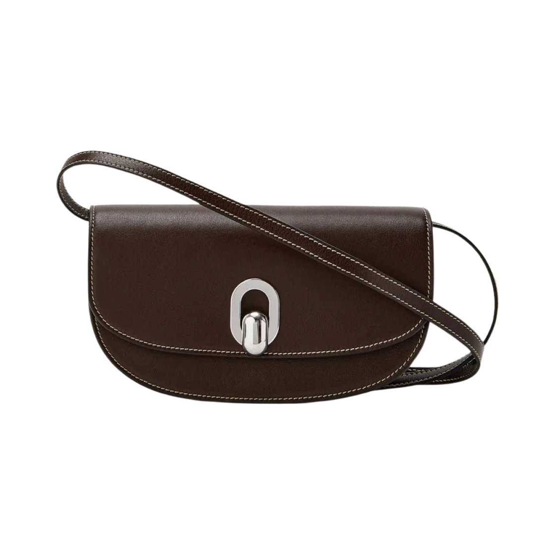 사베트 톤도 크레센트 카프스킨 레더 커피(Savette Tondo Crescent in Calfskin Leather Coffee)