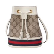 Gucci Ophidia GG Mini Bucket Bag White Beige