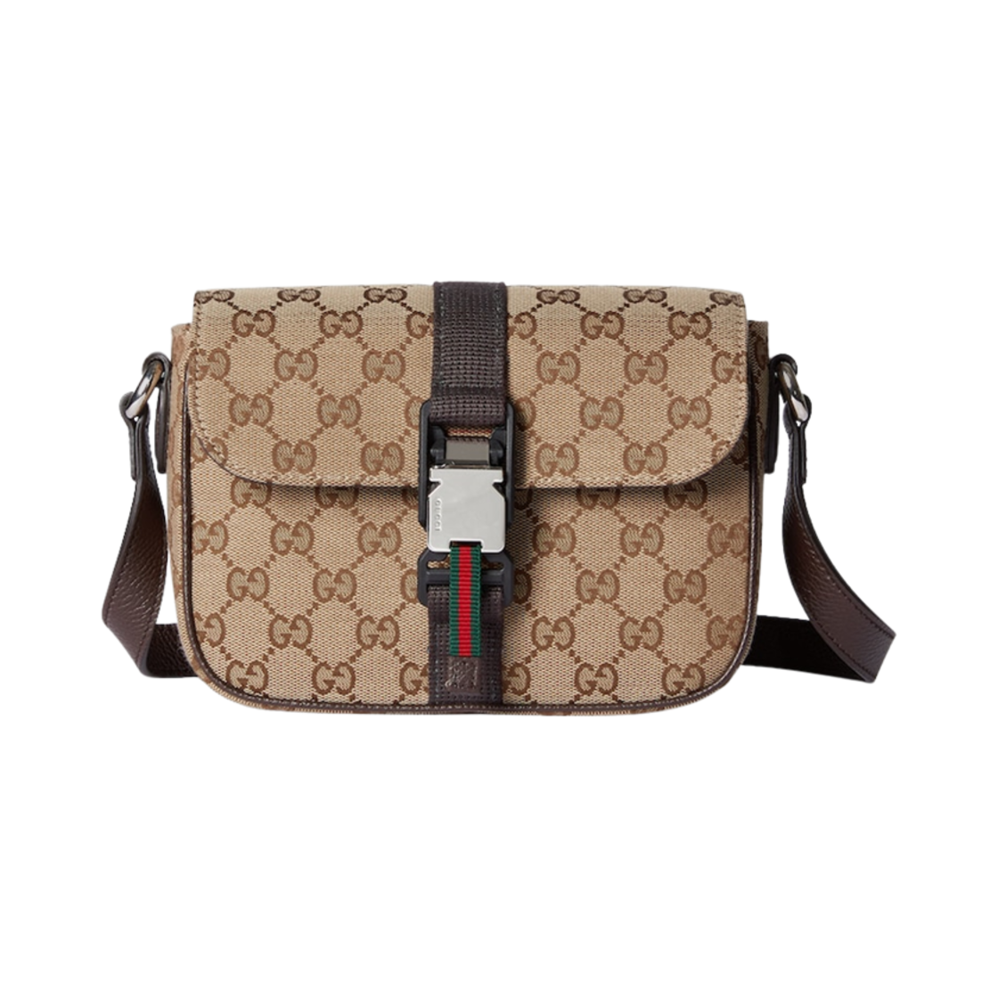 구찌 GG 미니 크로스바디백 베이지 다크 브라운(Gucci GG Mini Crossbody Bag Beige Dark Brown) - 1