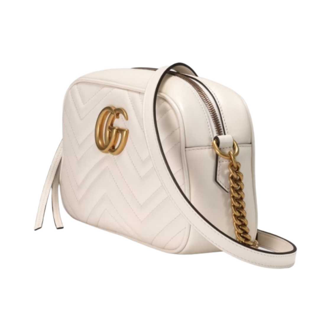 구찌 GG 마몽 마틀라세 스몰 체인 숄더백 화이트(Gucci GG Marmont Matelasse Small Chain Shoulder Bag White) - 2