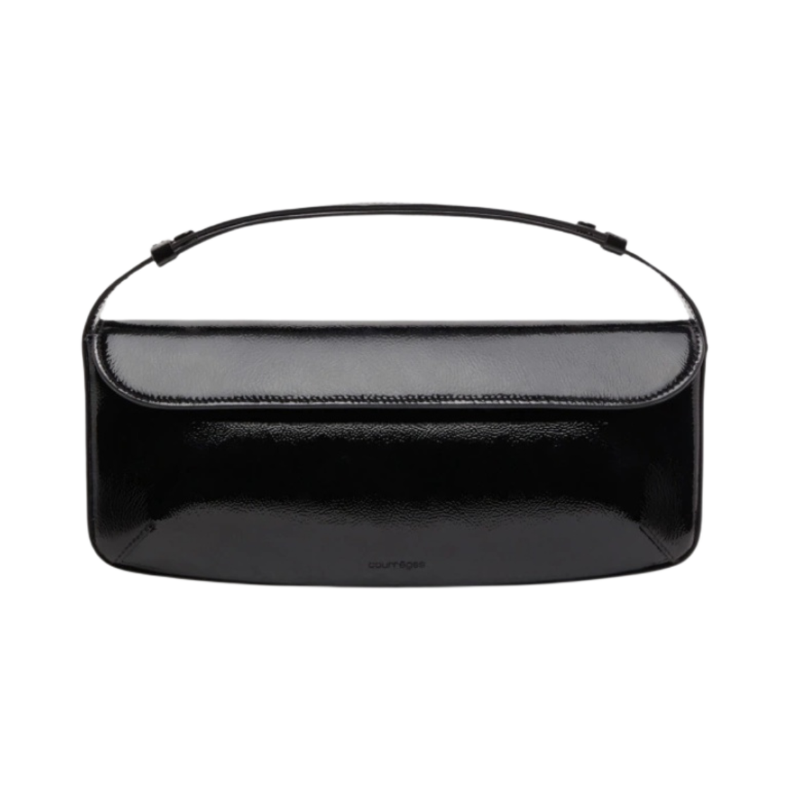 423GSA081CR00399999 Courreges Sleek Naplak Leather Baguette Bag Black