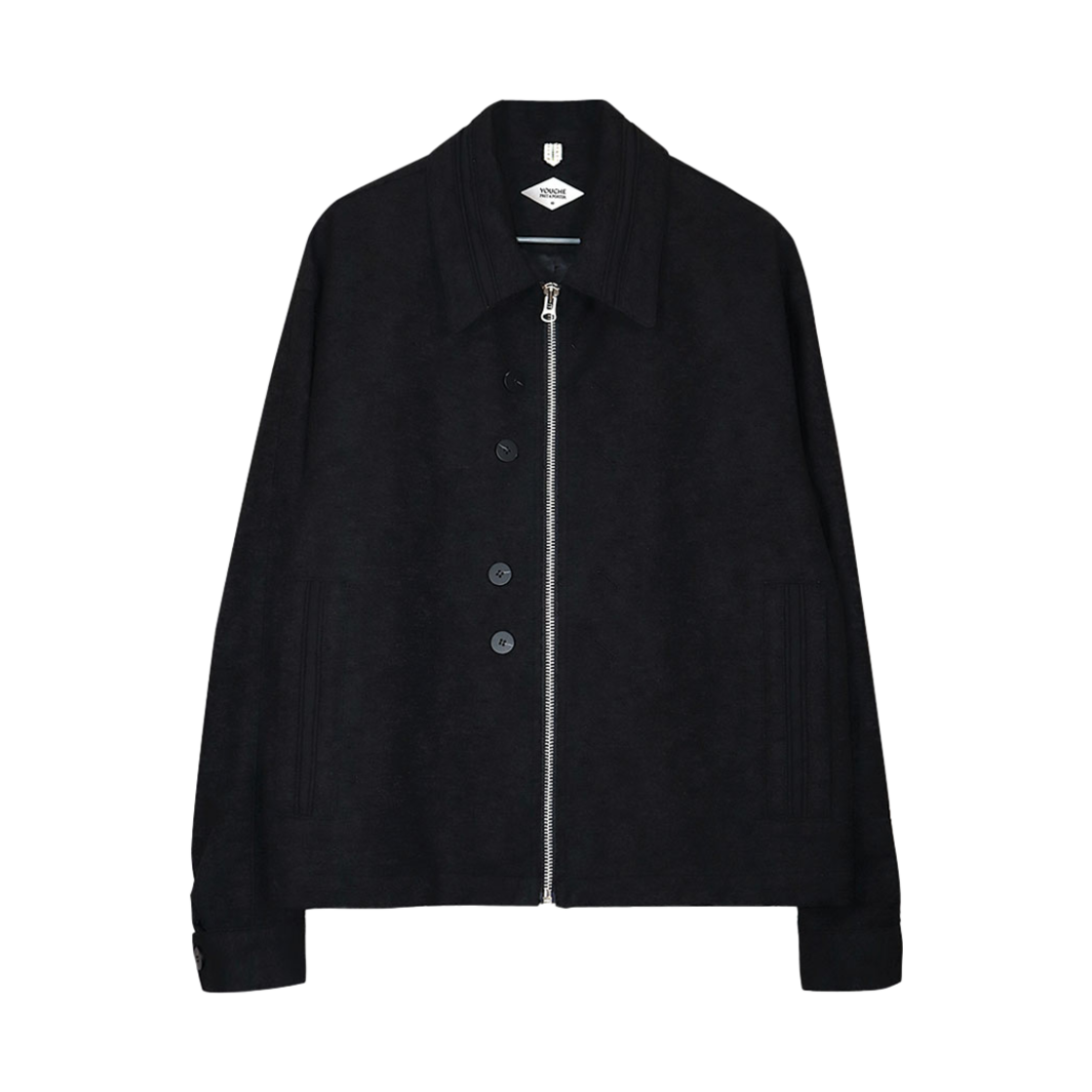 YPA24AWJKBK Youche AR Tweed Blouson Jacket Black
