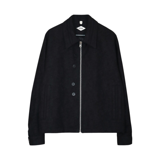YPA24AWJKBK Youche AR Tweed Blouson Jacket Black