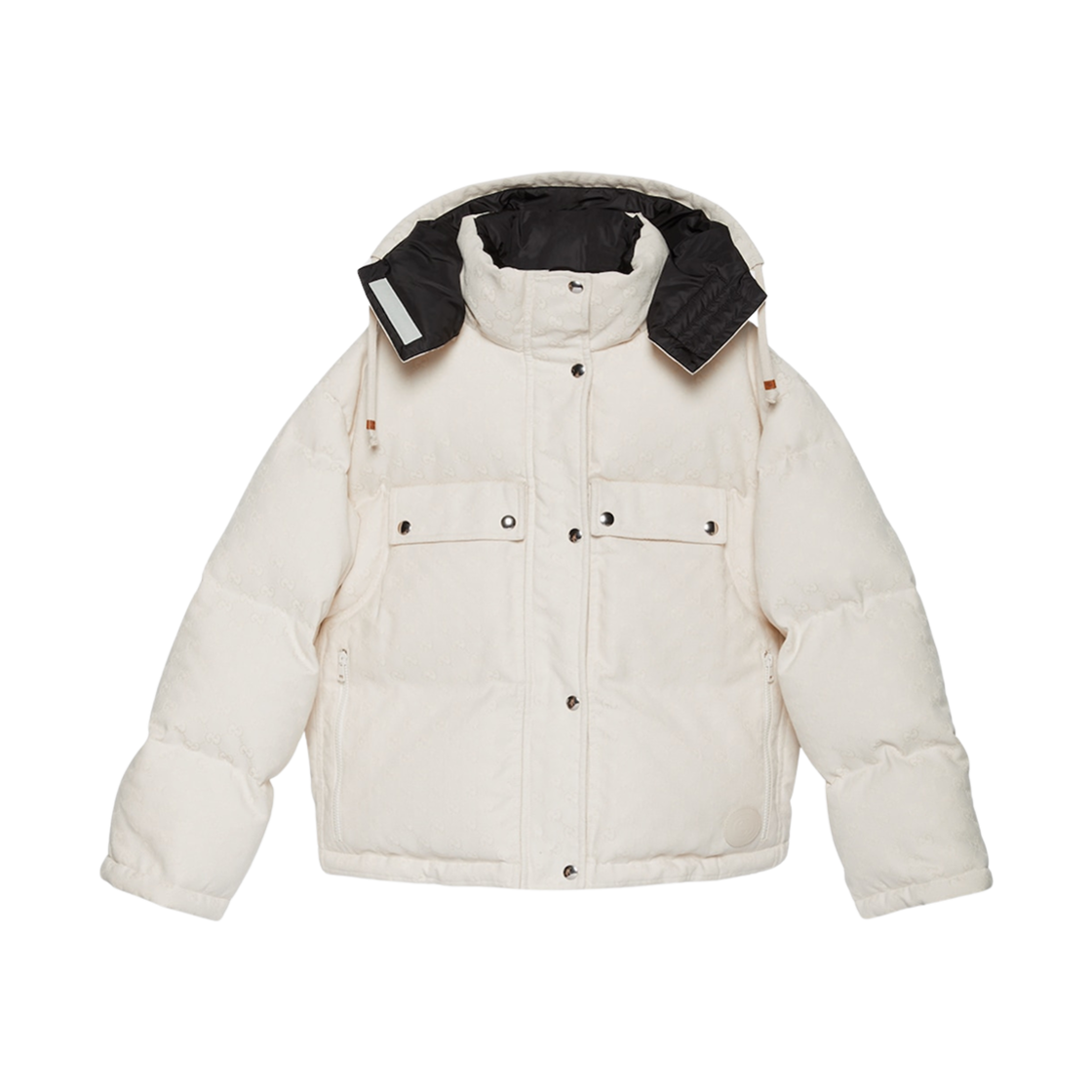 (W) 구찌 GG 코튼 캔버스 푸퍼 자켓 오프 화이트((W) Gucci GG Cotton Canvas Puffer Jacket Off White)