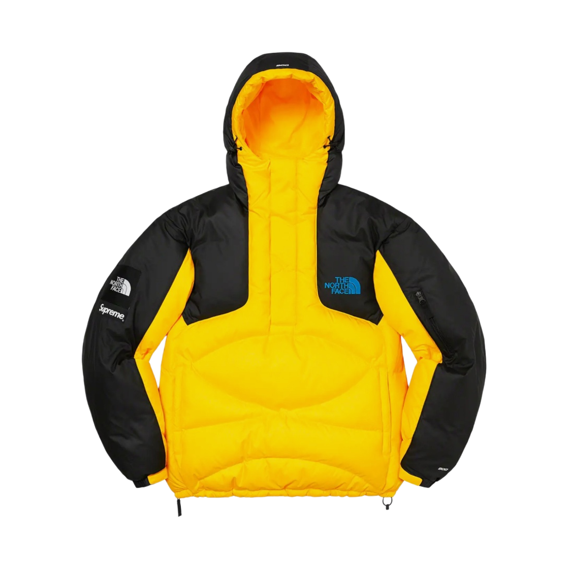 NF0A82R1RR8 Supreme x The North Face 800-Fill Half Zip Hooded Pullover Yellow - 22FW