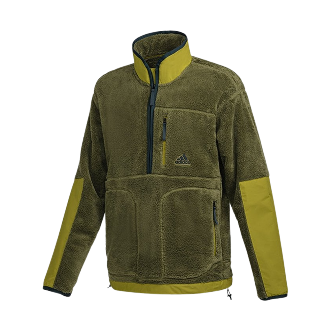 HR8422 Adidas Reversible Sherpa Half Zip Jacket Focus Olive - KR Sizing