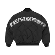 Corteiz Olde English Quilted Bomber Jacket Black