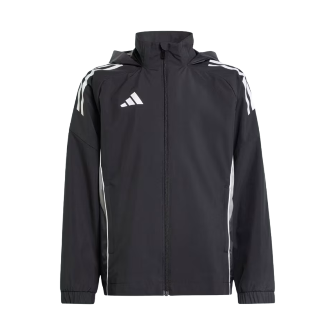 (키즈) 아디다스 티로 25 컴피티션 올 웨더 자켓 블랙 팀 그레이 포 - KR 사이즈((Kids) Adidas Tiro 25 Competition All Weather Jacket Black Team Grey Four - KR Sizing) - 1