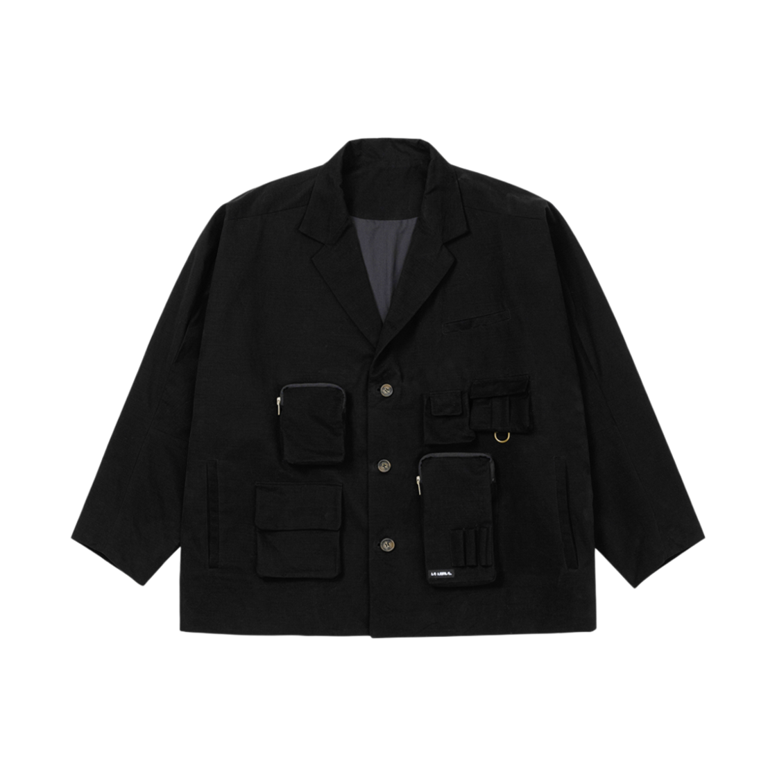 AJ244OT006BK Ajobyajo Multi Pocket Batwing Jacket Black