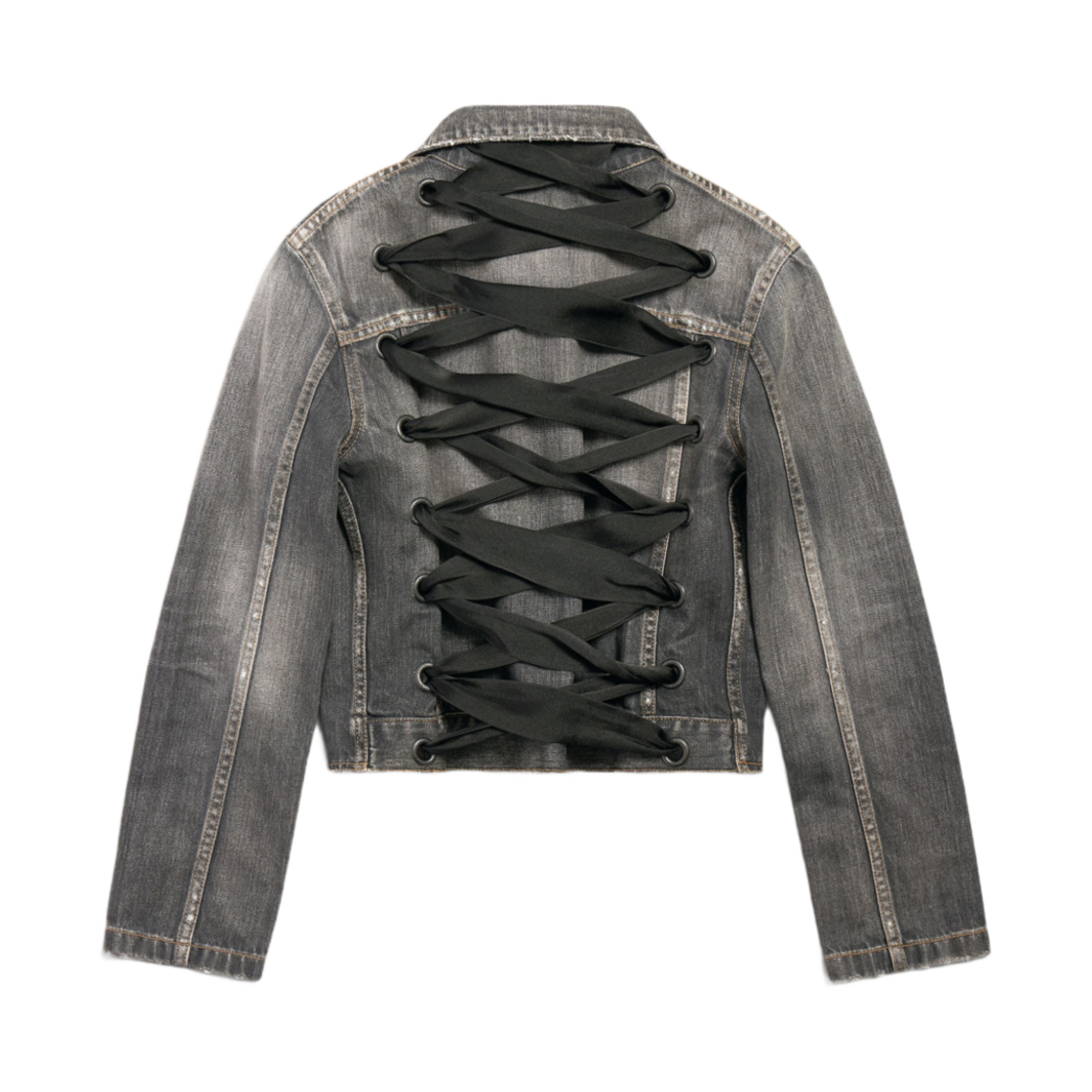 (W) 발렌시아가 레이스업 자켓 다크 그레이((W) Balenciaga Lace-Up Jacket Dark Grey) - 2