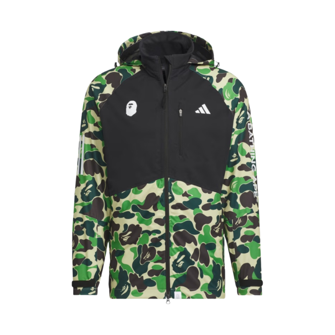 아디다스 x BAPE 윈드레디 자켓 블랙 - KR 사이즈(Adidas x BAPE WIND.RDY Jacket Black - KR Sizing)