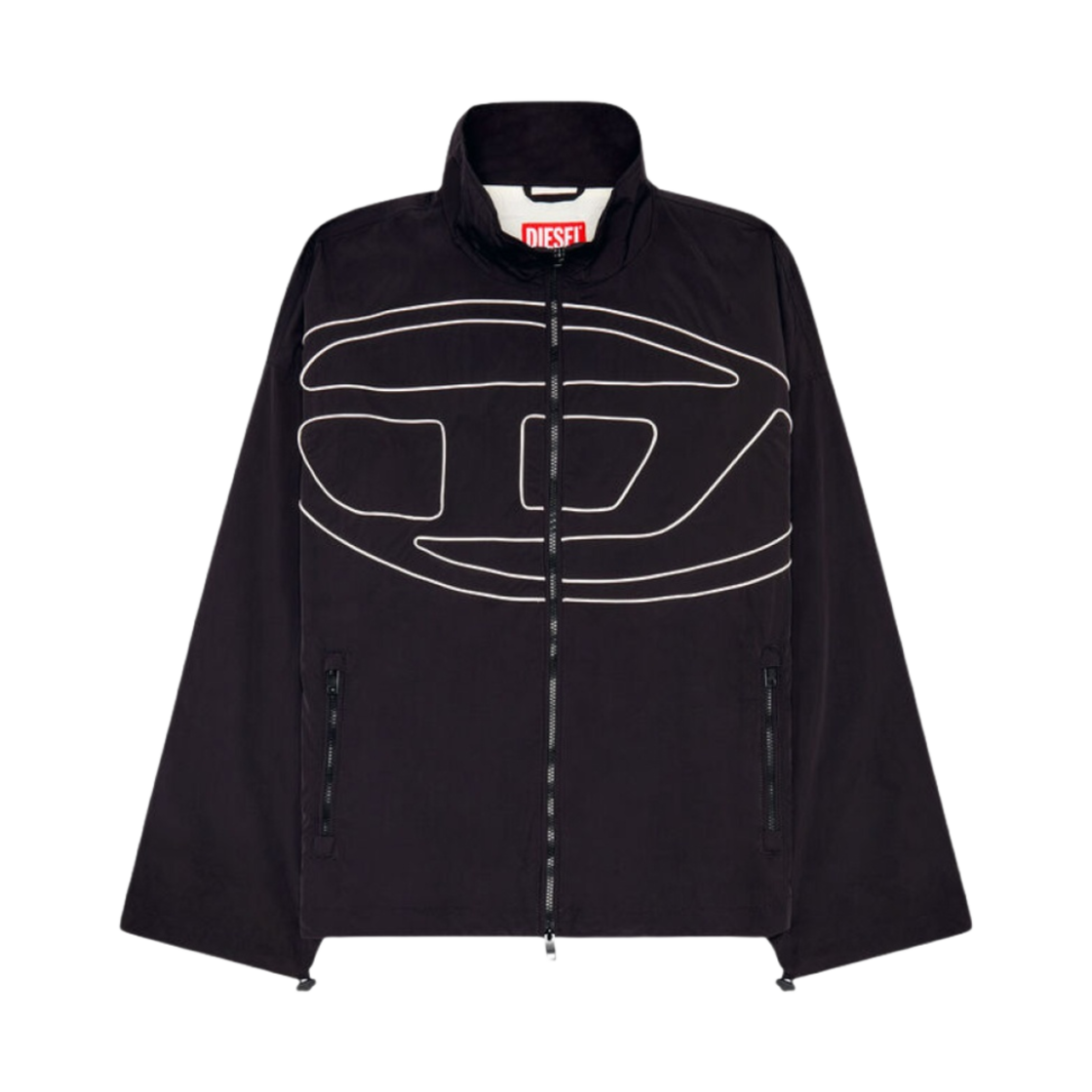 A126010AKAD-9XX Diesel J-Vatel Taslan Jacket with Piped Oval D Black