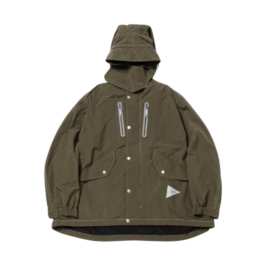 앤드 원더 피시테일 옥타 코트 카키(And Wander Fishtail Octa Coat Khaki)