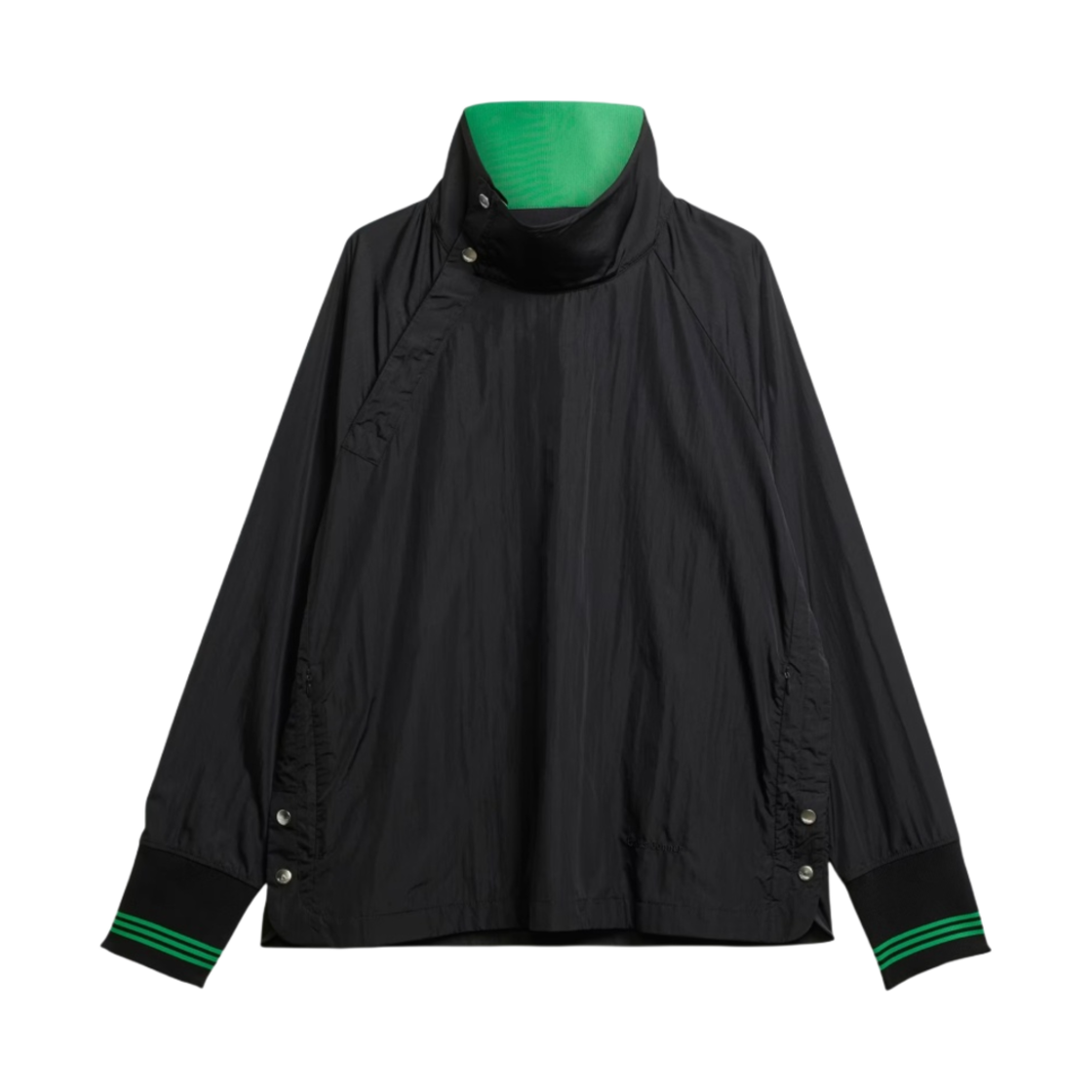 아디다스 x 웨일스 보너 스테이트먼트 나일론 트랙탑 블랙 - US 사이즈(Adidas x Wales Bonner Statement Nylon Track Top Black - US Sizing)