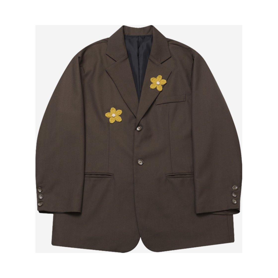GT25SS10 BR The Greatest Floral Blazer Jacket Brown