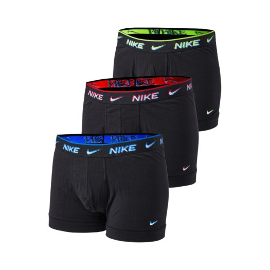 Nike Everyday Cotton Stretch Trunk Black Red Blue Volt (3 Pack)