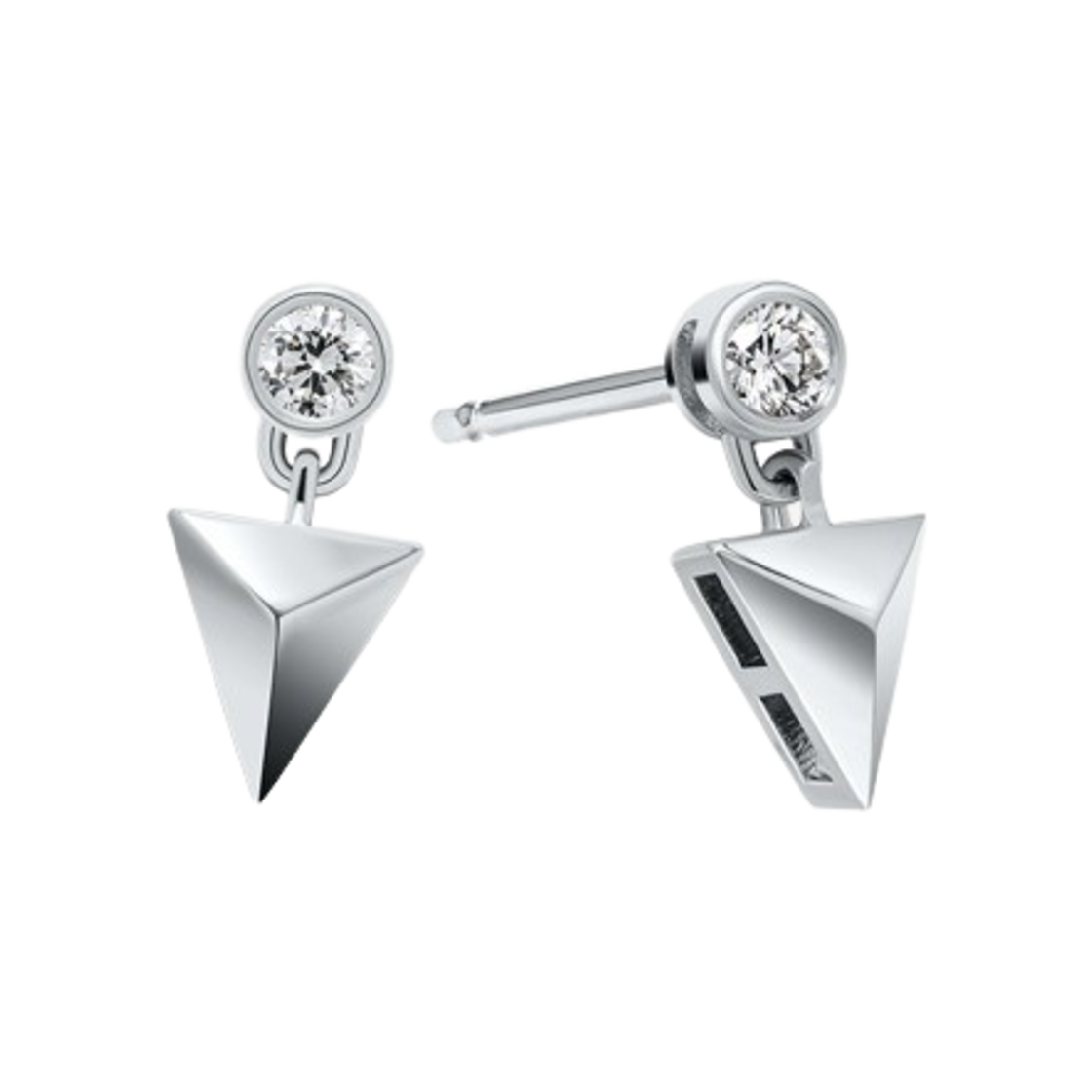 미꼬 애로우 세미 드롭 1 다이아몬드 이어링 화이트 골드(Miko Arrow Semi Drop 1 Diamond Earring White Gold)