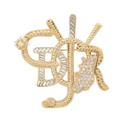 Dior x Cactus Jack Brooch Gold Finish Brass & White Crystals