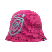 Stussy Swirly S Knit Bucket Hat Berry