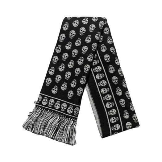 Alexander McQueen Reversible Skull Scarf Black