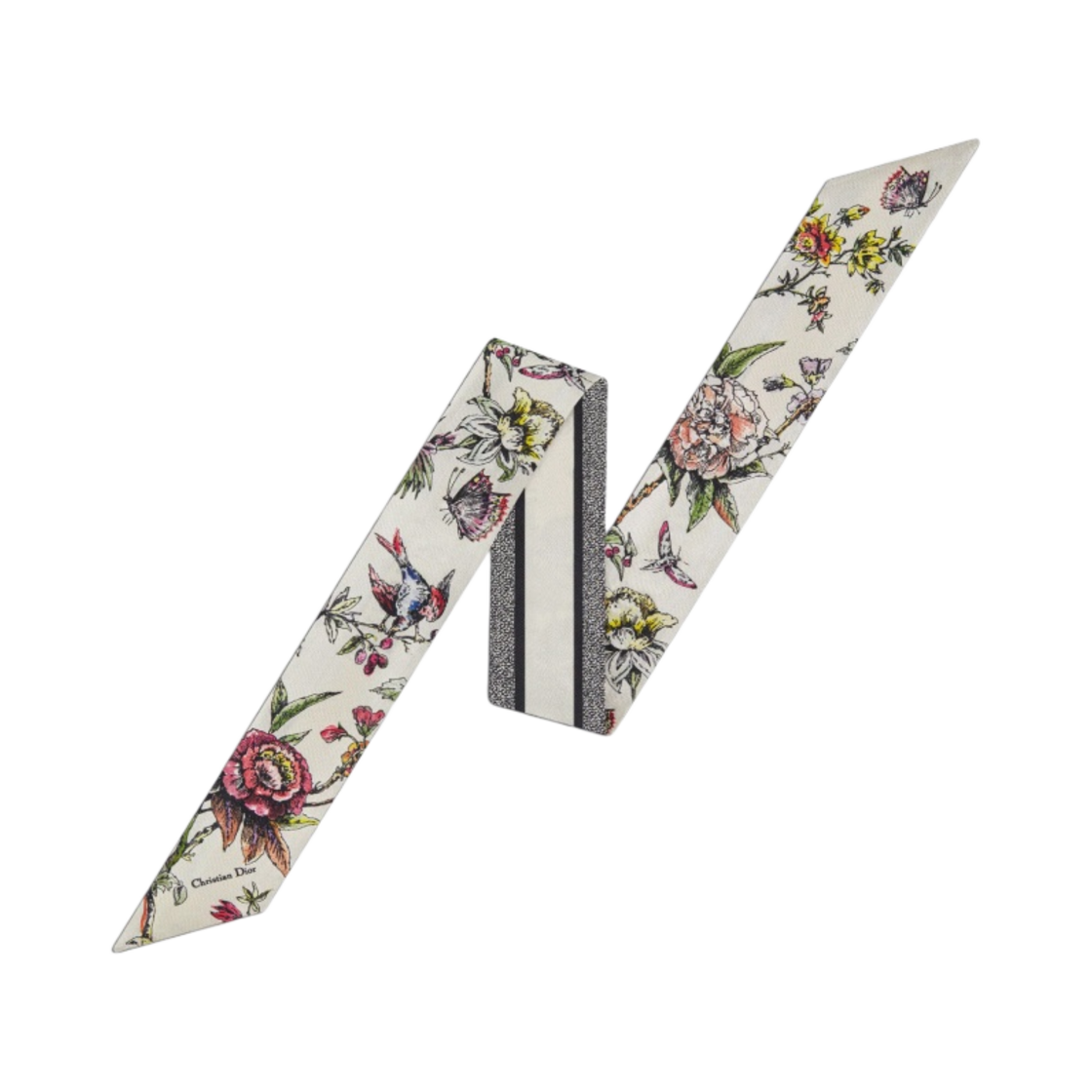 (W) 디올 쟈뎅 보타니크 미차 스카프 실크 트윌 화이트 멀티컬러((W) Dior Jardin Botanique Mitzah Scarf Silk Twill White Multicolor) - 1