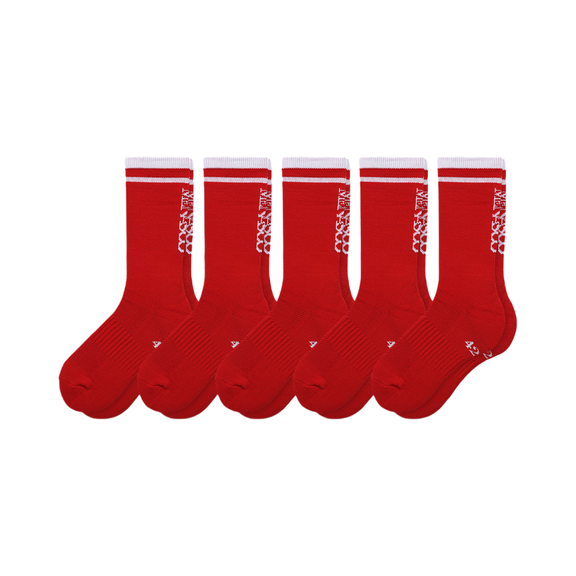MCA3A0030205 Menasoo 5 Pack Running Crew Flogger Fit Socks_Long Red