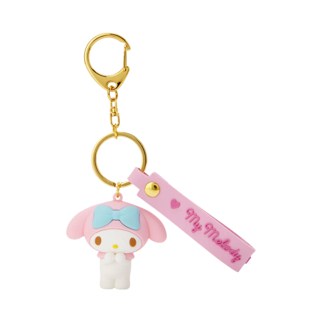 102792 Sanrio My Melody Signature Keychain White Pink