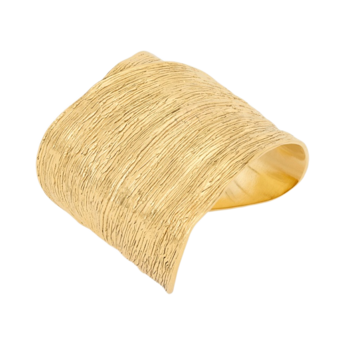 (W) 생로랑 리프 커프 메탈 라이트 사틴 골드((W) Saint Laurent Leaf Cuff in Metal Light Satin Gold) - 1