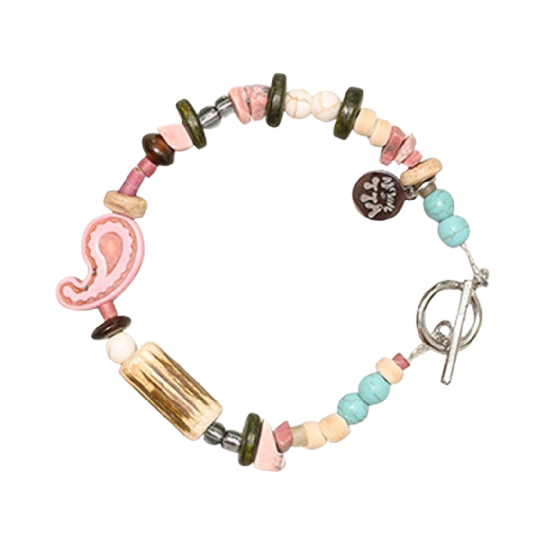 토우토우 아카이브 페이즐리 심볼 팔찌 태피 핑크(Towtow.archive Paisley Symbol Bracelet Taffy Pink)