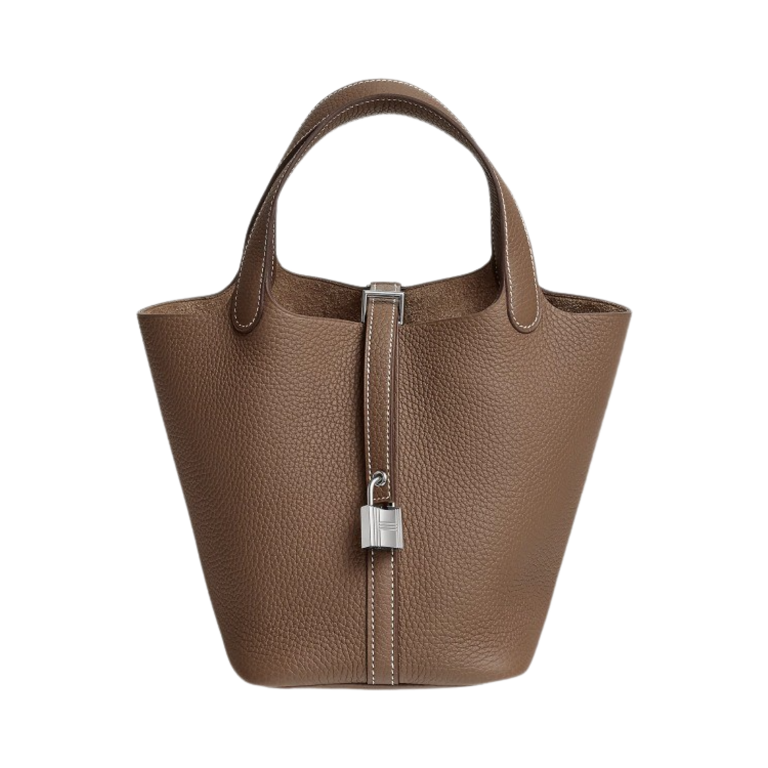 H056289CK18 Hermes Picotin Lock 18 Bag Clemence & Palladium Etoupe