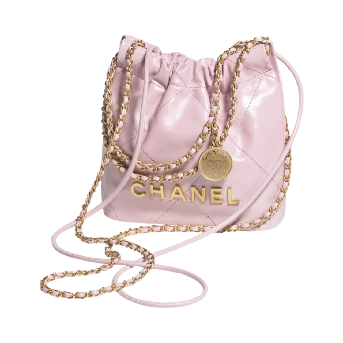 샤넬 22 미니 핸드백 샤이니 카프스킨 & 골드 메탈 라이트 핑크(Chanel 22 Mini Handbag Shiny Calfskin & Gold Light Pink) - 2