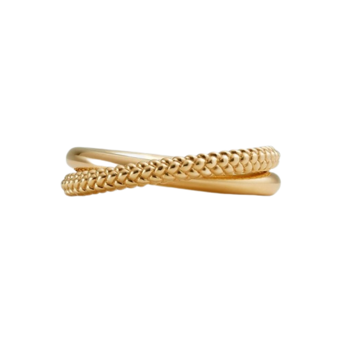 보테가 베네타 인트레치오 인터로킹 더블 링 옐로우 골드(Bottega Veneta Intreccio Interlocking Double Ring Yellow Gold) - 1