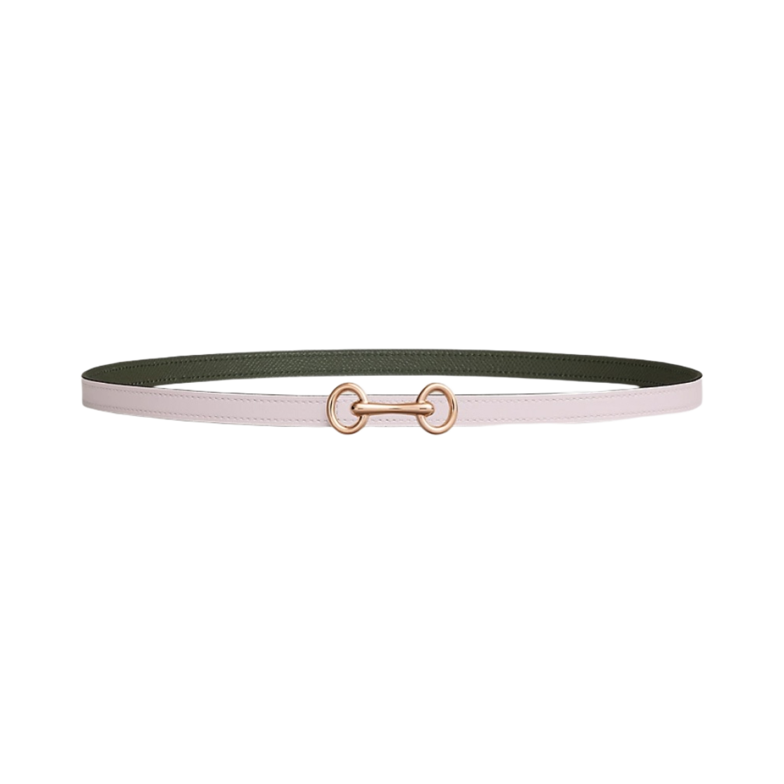 (W) 에르메스 헤리티지 벨트 버클 & 리버서블 가죽 스트랩 13mm & 핑크 골드 모브 빨 베르 드 그리((W) Hermes Heritage Belt Buckle & Reversible Leather Strap 13mm & Pink Gold Mauve Pale Vert De Gris) - 1